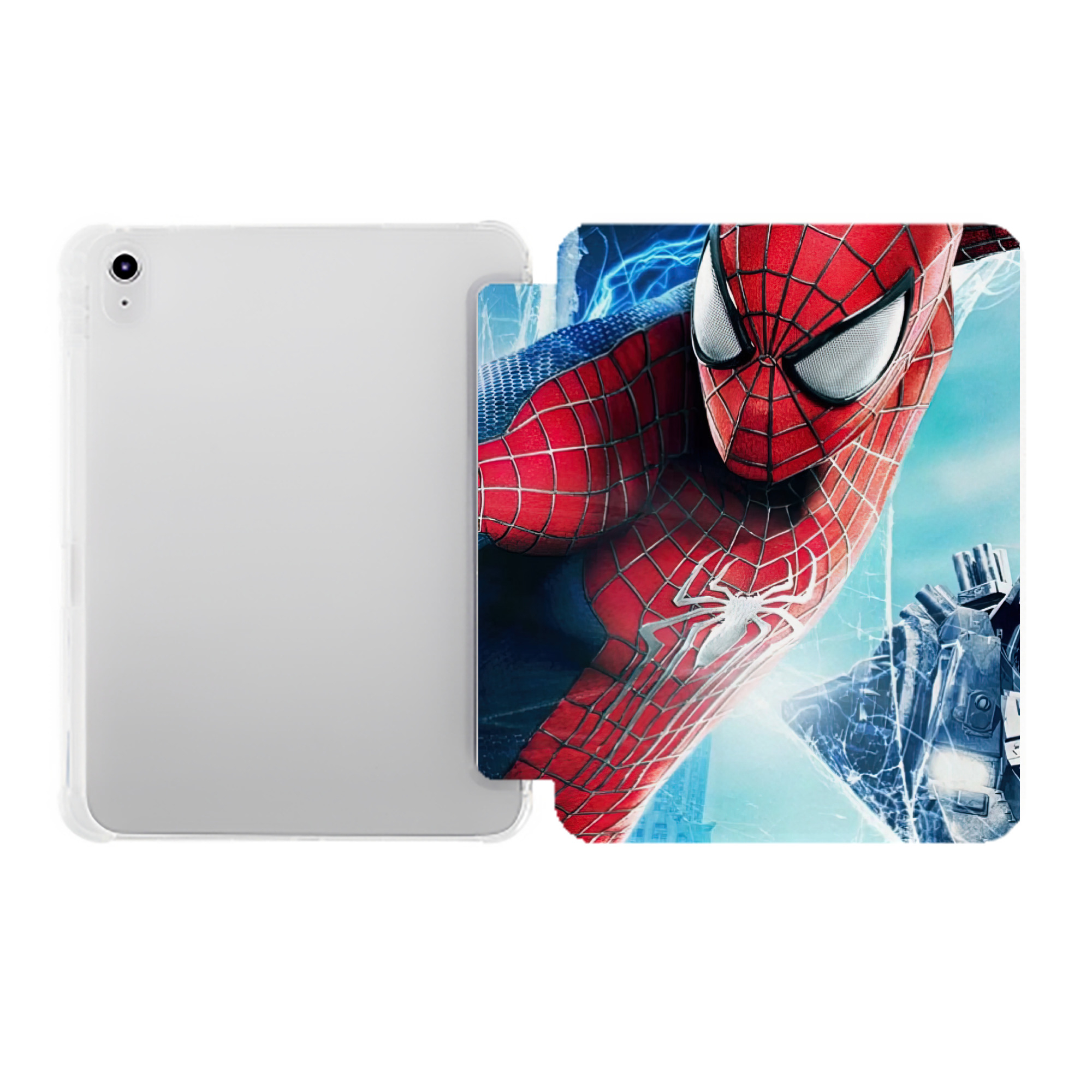 （画像用） Spider Man スパイダーマン IPad ケース ペン収納付き 三つ折りスタンド PUレザー×シリコン 対応機種9.5/10.5/10.9インチ